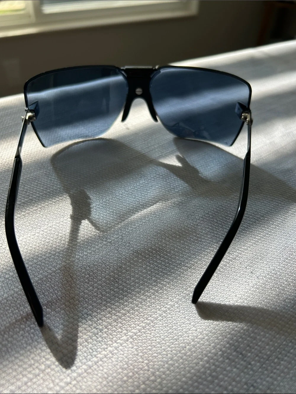 Gargoyles Shield Sunglasses ANSI Z87.1 Black Plastic Frame Blue Lenses w/ Case